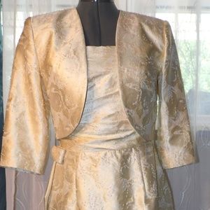 MONTAGE by Mon Cheri Dress Suit Lt Yellow Beaded s
